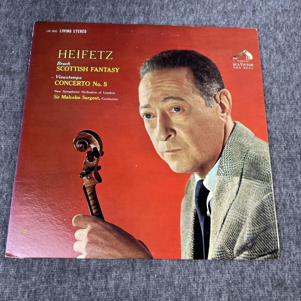Heifetz Bruch Scottish Fantasy Vieuxtemps Concerto No 5 LP RCA Victor LSC-2603